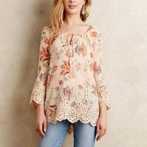 Anthropologie Meadow Rue Garden Peasant Blouse